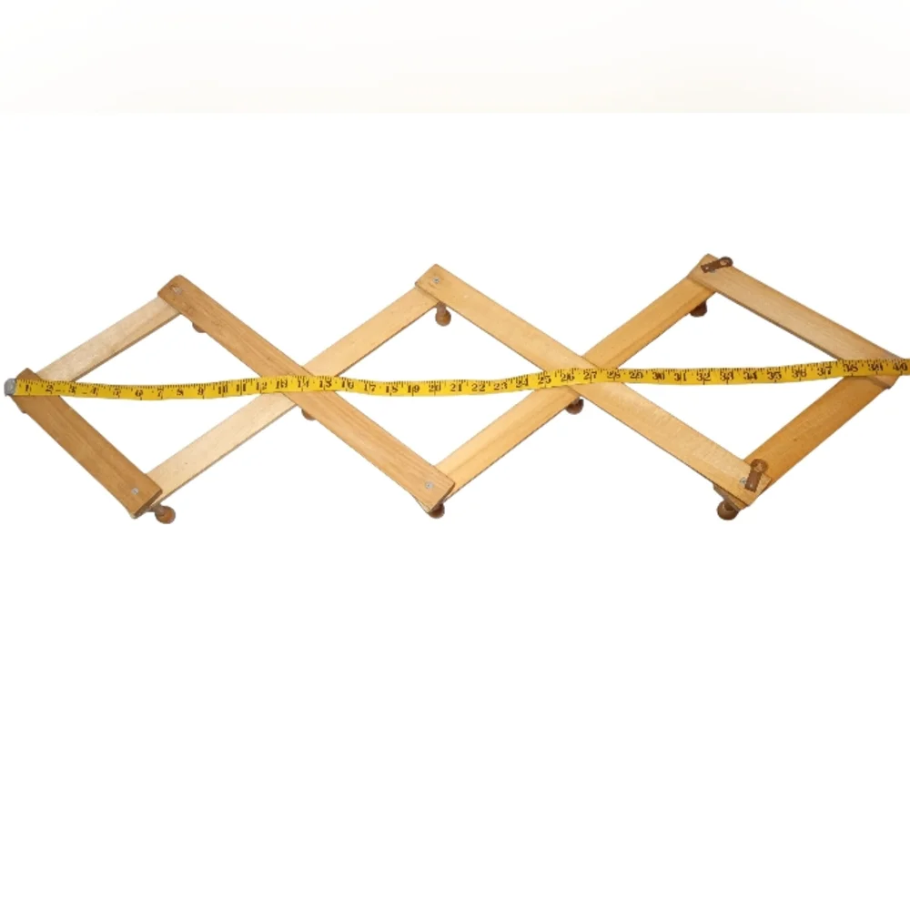 Vintage Acordian Rack Hat Coat Hanger Wall entryway decor kitchen wood mug holde